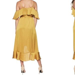 bardot bea wrap dress gold